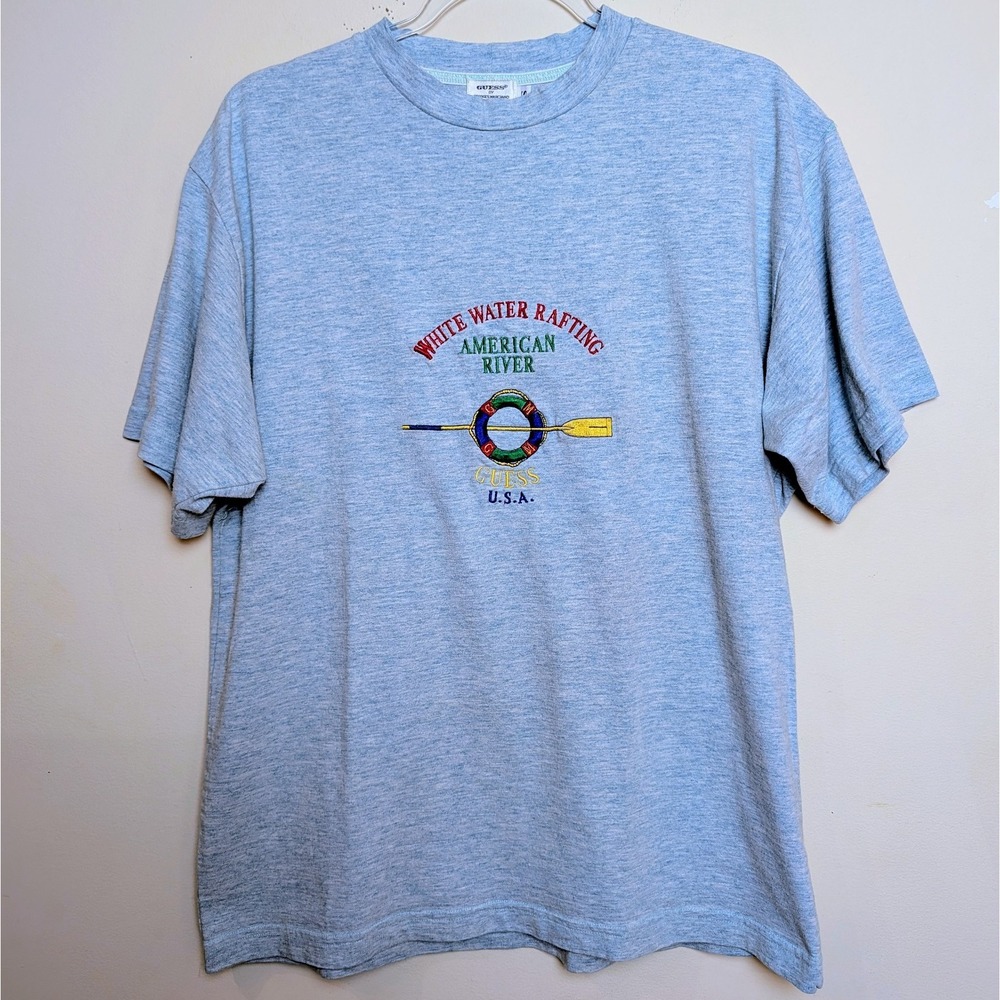 Vintage Guess Georges Marciano White Water Rafting American River 90s Size Small